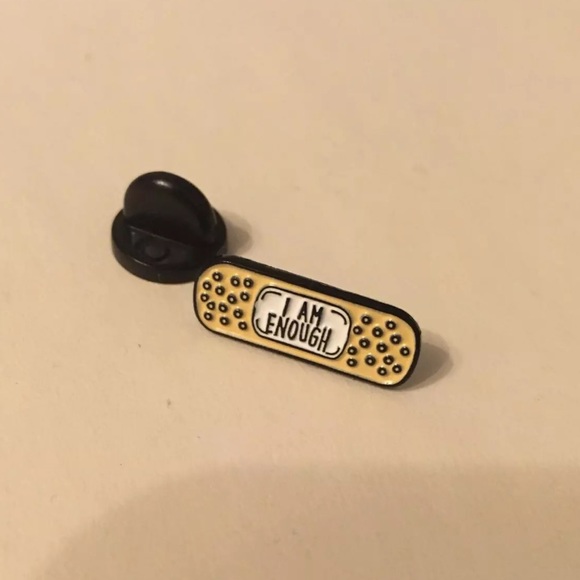 🎉 New I Am Enough Band-aid Mental Health Enamel Pin - Picture 5 of 7